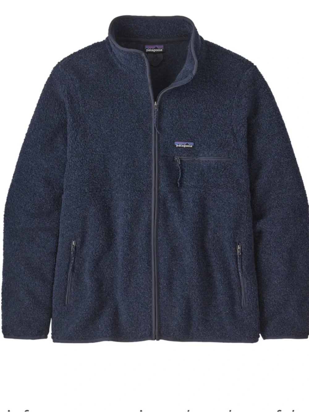 Patagonia Navy Fleece Full-Zip Jacket Size L